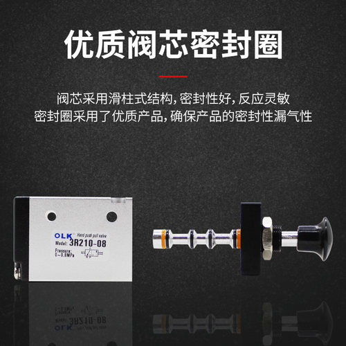 欧雷凯手拉阀3R210-08二位三通手推机械阀3R310-08手拉控制阀OLK - 图1