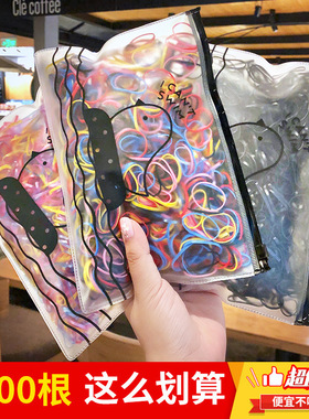 儿童发饰头绳一次性橡皮筋加强彩色发绳小女孩扎头发圈高弹不伤发