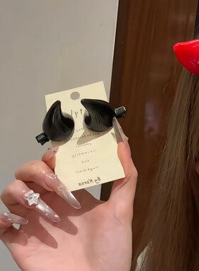 卡通软萌小恶魔角发夹网红二次元少女小角鸭嘴夹趣味发饰cos装扮