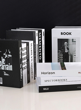 假书仿真书装饰品样板房网咖书房桌面摆件英文简约现代道具书盒