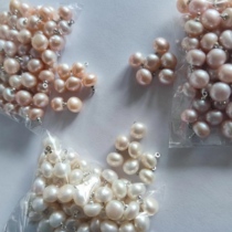 (Pearl Buckle) Natural Freshwater Pearl Clasp Three Color Sizes 9-10mm