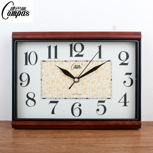 康巴丝钟表万年历双屏静音台钟挂钟简约座钟温度湿度星期农历座钟 - 图3