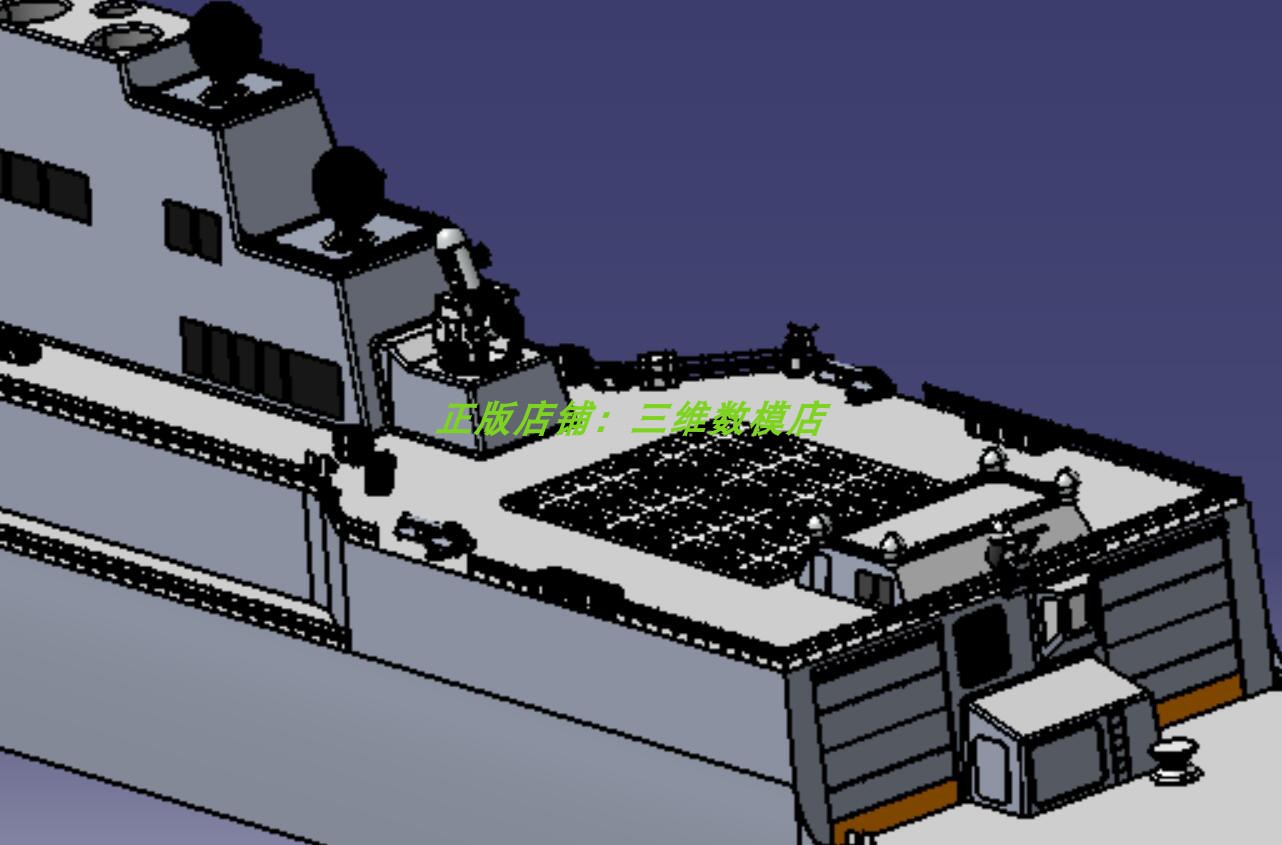 阿利伯克级导弹驱逐舰军舰艇远洋船舶外观 3D三维几何模型数模stp - 图3