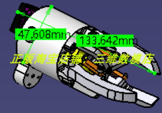 电动紧凑爪夹持机器人机械手臂 抓夹机器 3D三维几何模型数模建模 - 图0