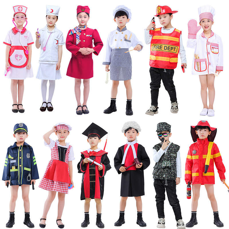 六一儿童表演服医生护士消防员警察机长工人cosplay职业角色扮演 - 图0