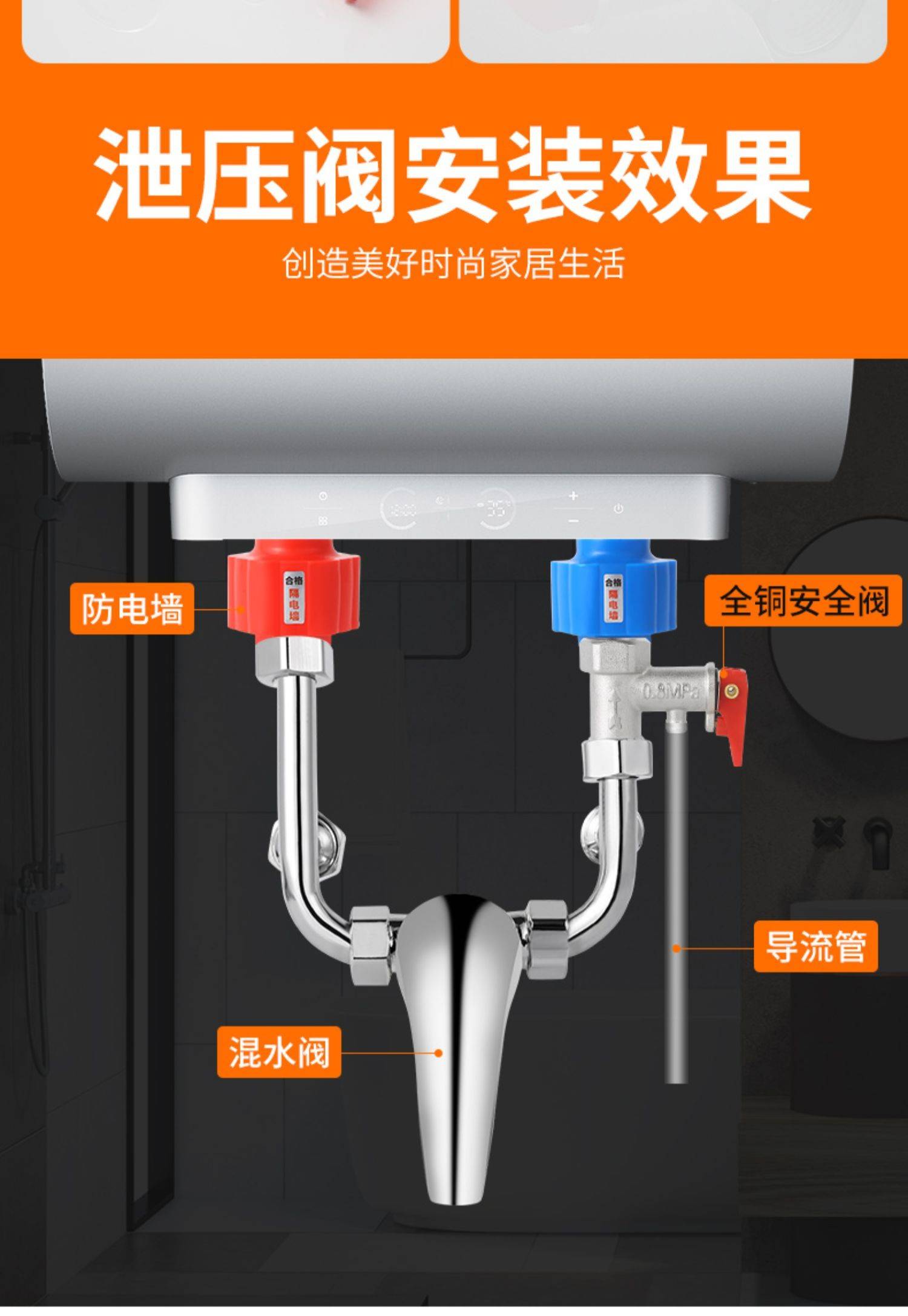 电热水器安全阀止回阀泄压阀水管道减压阀适用海尔美的AO史密斯-图0