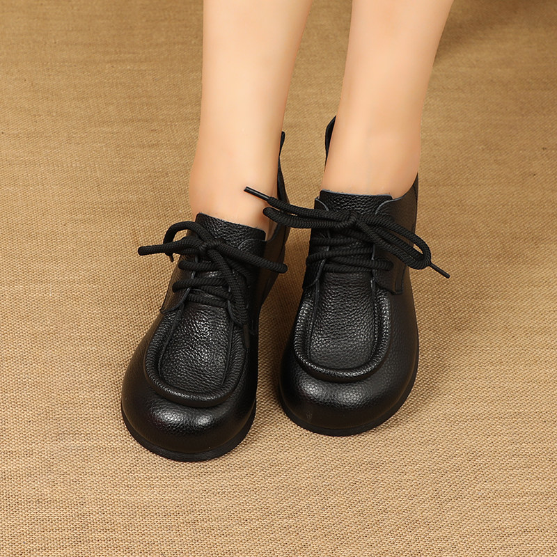 里外全牛皮系带小皮鞋24年春秋款真皮女款单鞋复古低跟休闲妈妈鞋,淘宝优惠券,粉丝福利购,淘宝优惠卷