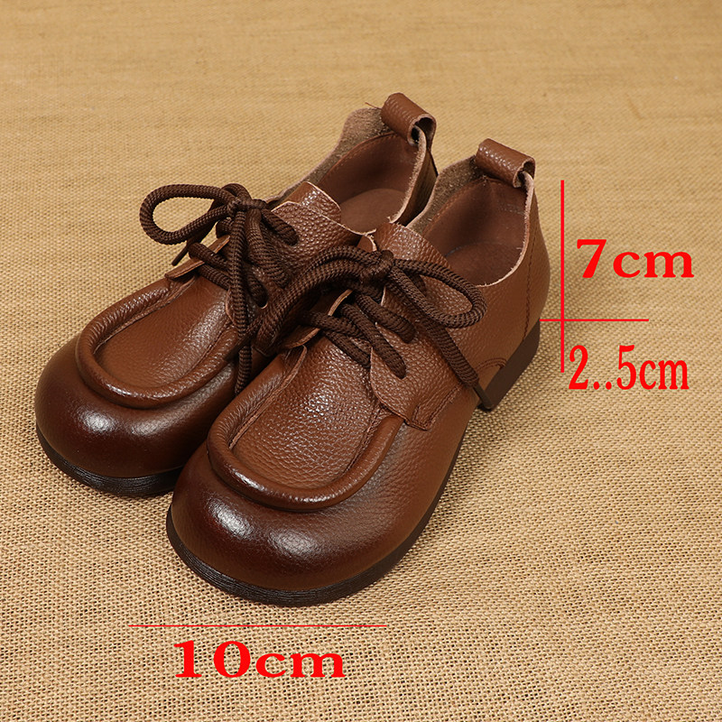 里外全牛皮系带小皮鞋24年春秋款真皮女款单鞋复古低跟休闲妈妈鞋,淘宝优惠券,粉丝福利购,淘宝优惠卷