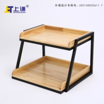 Upper Modesty Two Floors Pine Wood Iron Frame Cake Bakery Bread House Supermarket Raw Fresh Fruit Dried Fruit Shelve Commercial Terminal Chen Set