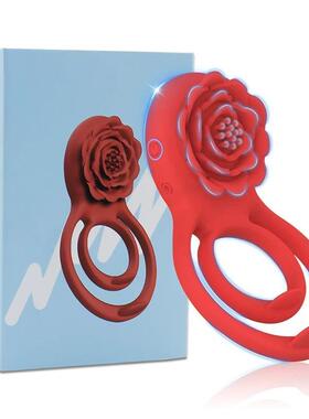 Vibrating Cock Ring with Rose Clitoral Stimulator Delayed Ej