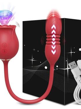2 IN 1 Sucking Vibrator Thrusting Dildo Nipples Clitoris Suc