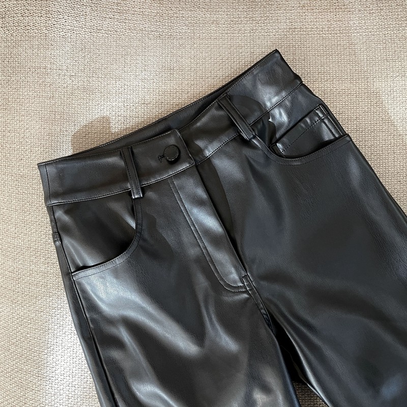 小姐姐【女团腿 】百搭黑色PU皮休闲显瘦长裤宽松直筒皮裤女,淘宝优惠券,粉丝福利购,淘宝优惠卷