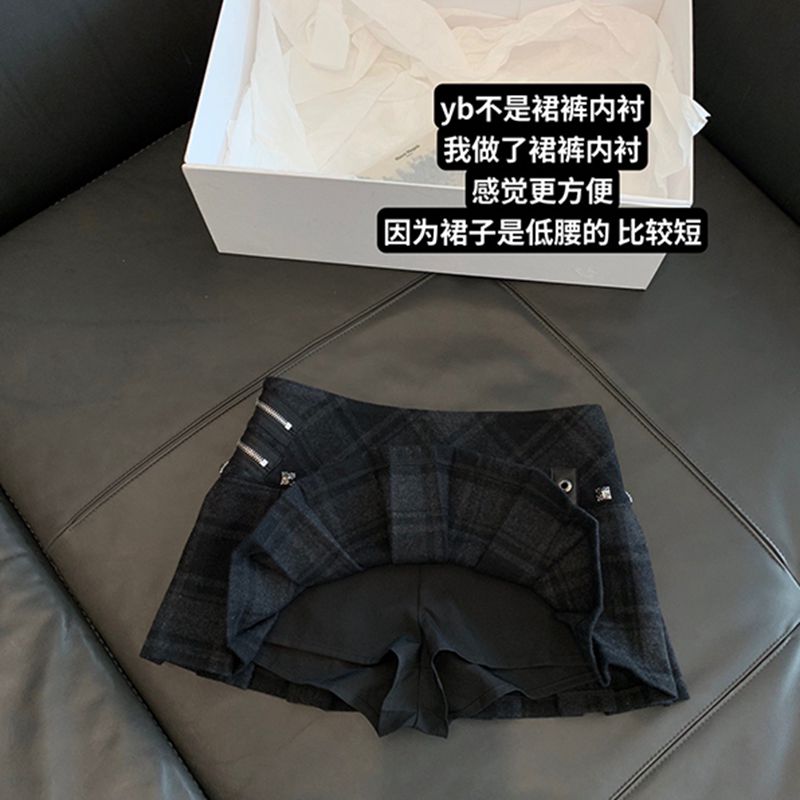 【c.h 中古si服】超限量重工毛呢百褶短裙显瘦低腰半身裙