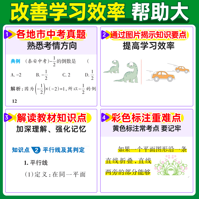 pass绿卡图解速记初中古诗文语文数学英语物理化学生物地理历史政治文言文全套 图解速记七八九年级初一二三中考复习掌中宝 - 图1