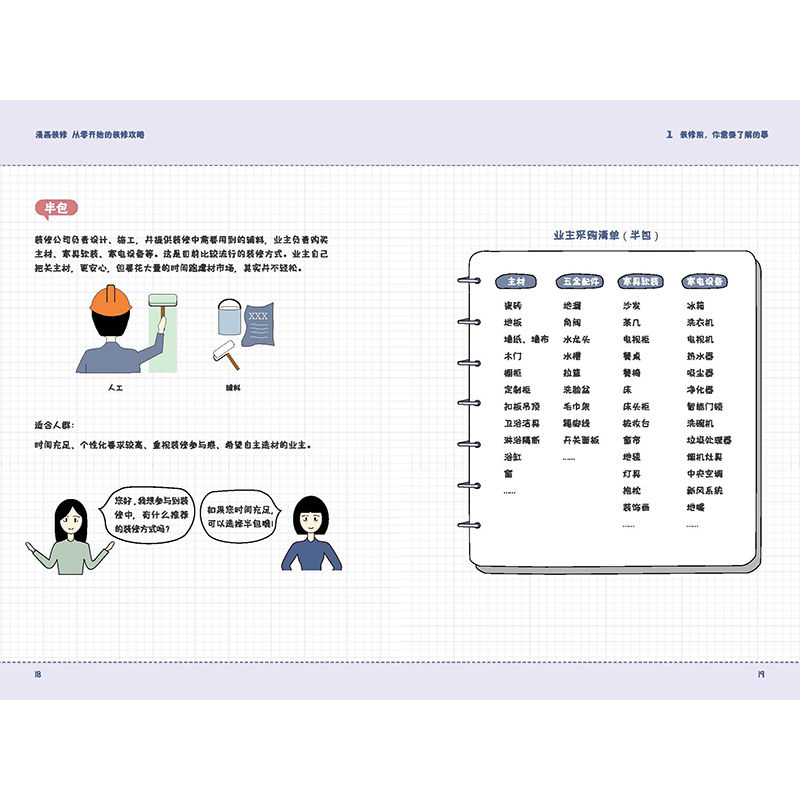 漫画装修 从零开始的装修攻略 零门槛接地气实用新手装修指南 图解室内空间装修知识室内设计书籍