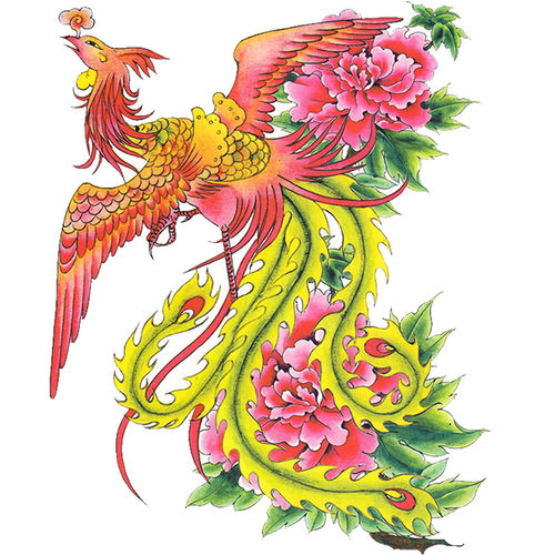 凤凰纹身贴女防水持久后背性感大腿遮盖疤痕大面积网红爆款纹身贴 - 图3