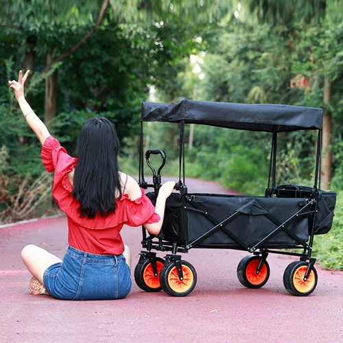 Складной портативный дорожный прицеп, тележка на четырех колесах для рыбалки для кемпинга