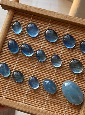 裸石戒面男女海蓝宝吊坠蓝水晶