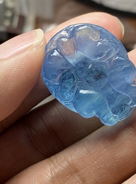 巴西天然海蓝宝龙龟吊坠大号精品级别蓝色龙龟男女水晶挂坠蓝透