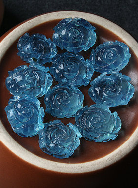 女海蓝宝蓝色水晶吊坠一手货源