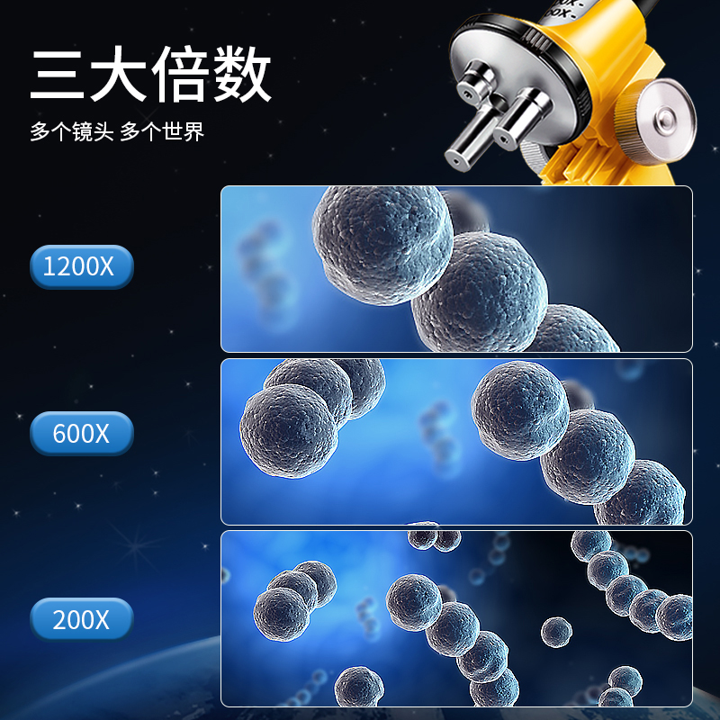 儿童显微镜可看细菌科学实验玩具套装益智初中小学生专用生日礼物