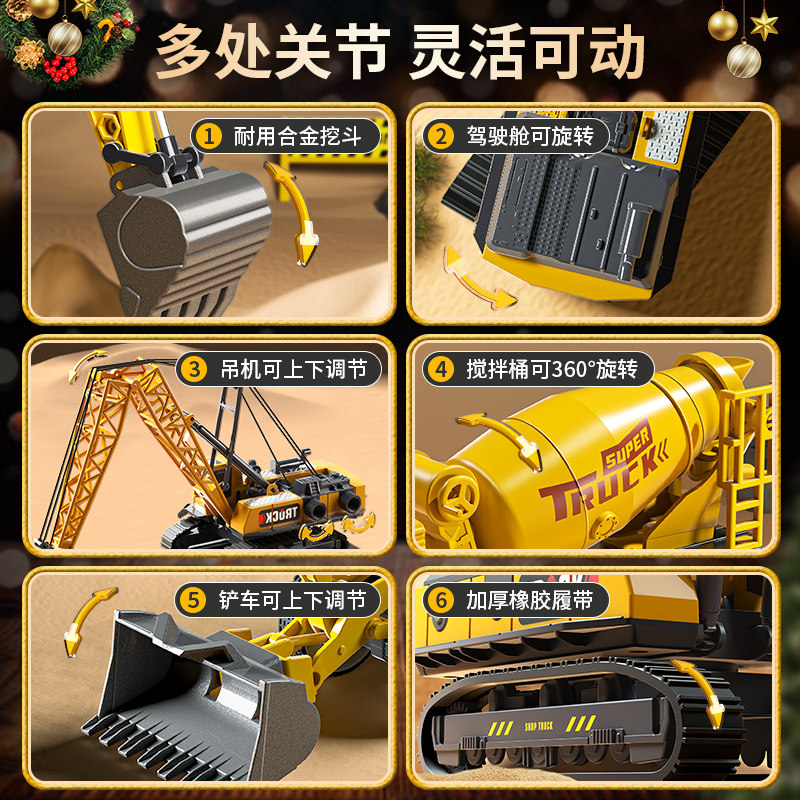 儿童玩具车男孩合金工程车铲车礼盒套装挖土翻斗消防云梯车挖掘机,淘宝优惠券,粉丝福利购,淘宝优惠卷