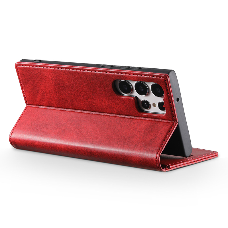 适用三星S25翻盖手机壳S24Ultra带卡包S23Plus皮制外壳磁吸合盖可插卡Note20钱包S22+复古防摔高级感保护皮套 - 图1