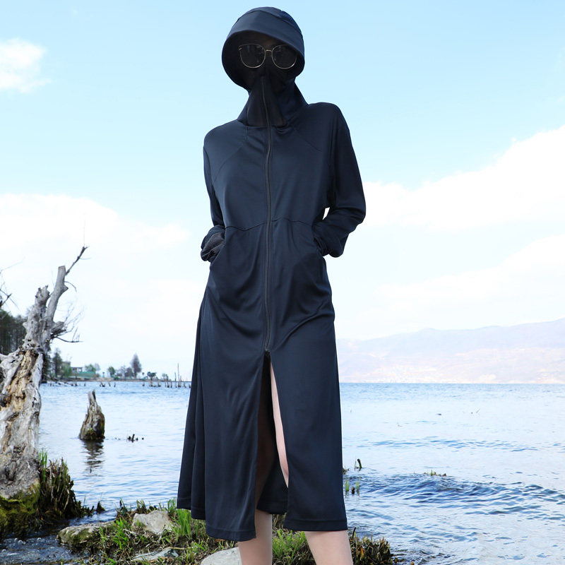 户外风衣长款夏薄款宽松透气防晒衣 略知皮毛风衣