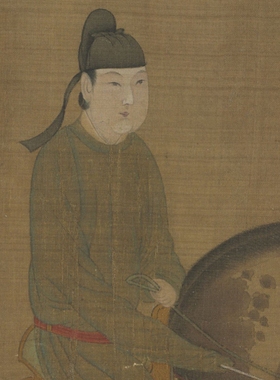 李公麟丽人行图仕女图办公室卧室挂画国画装饰画客厅横版字画卷轴
