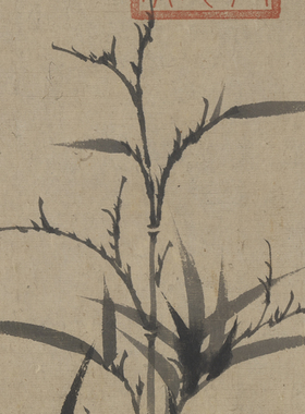 柯九思墨竹图晚香高节国画字画客厅挂画装饰画非手绘真迹书画卷轴