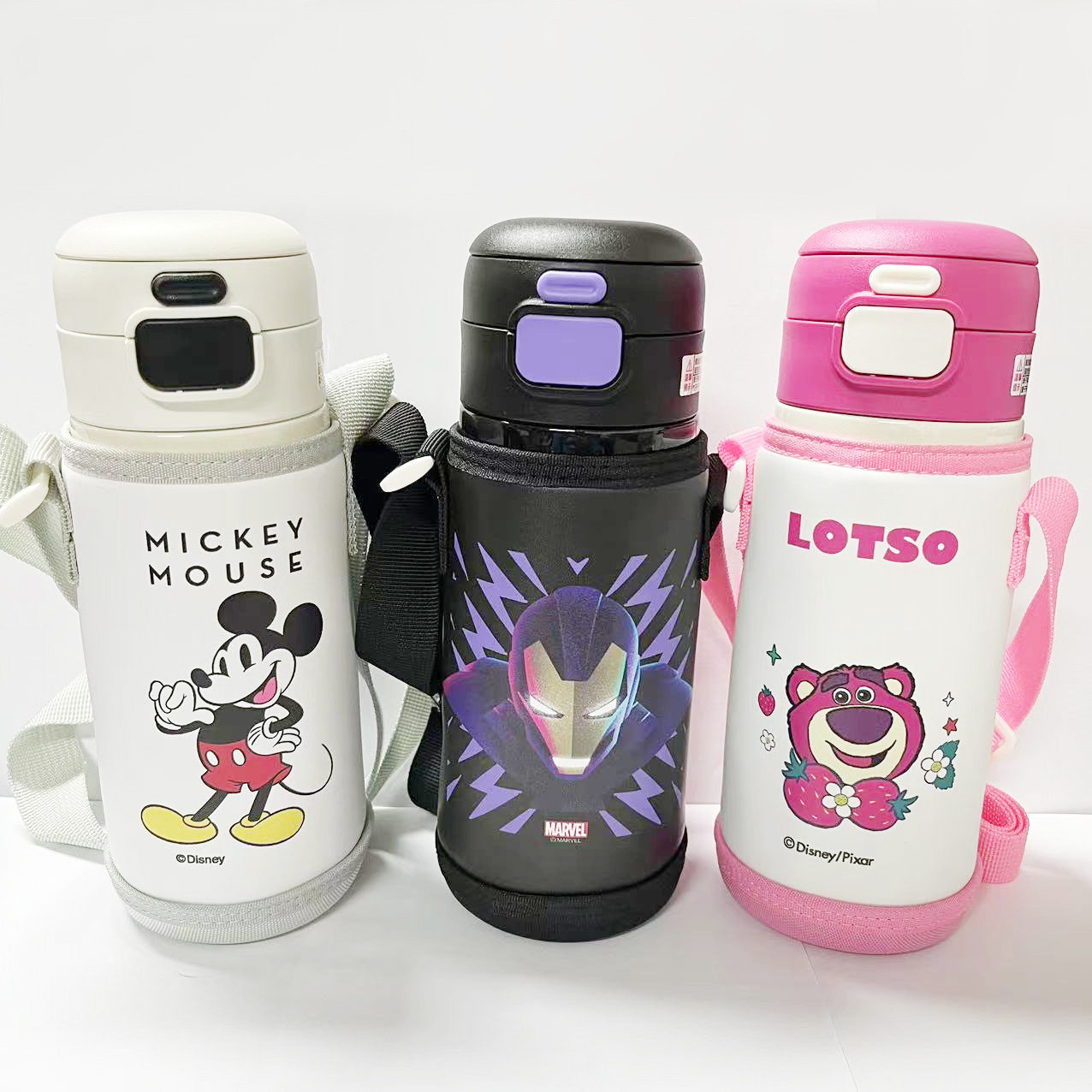 迪士尼保温双饮杯套15305钢铁侠杯套2356通用保护套防摔提绳袋子 - 图0