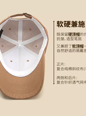PLION定制刺绣logo大头围男女棒球帽软顶韩版休闲纯色大码鸭舌帽