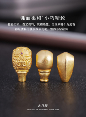 925银镀金三通佛头手串diy配件