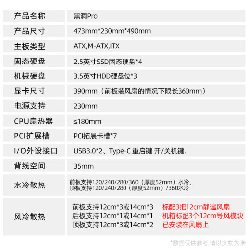 先马黑洞PRO 黑洞X无光静音降噪电脑台式机机箱ATX中塔主机箱 - 图1