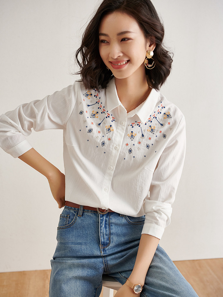 立减30熙世界秋装polo领中长款衬衫 sllsky服饰衬衫