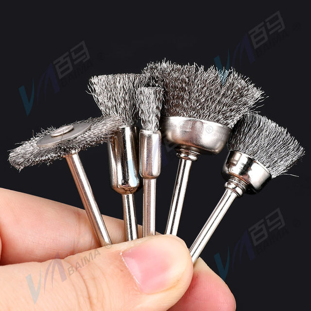 Wire brush polishing/bowl type/pen type/rust removal brush with 3MM handle, special abrasives for wind grinding pen and electric grinding