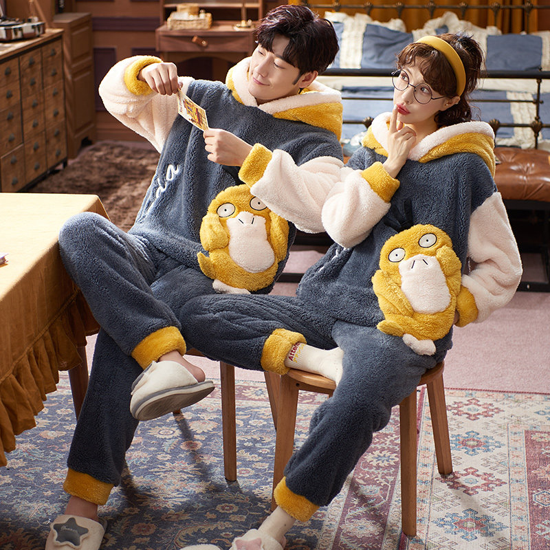 情侣睡衣秋冬款珊瑚绒加厚加绒女士冬季法兰绒卡通恐龙男士家居服,淘宝优惠券,粉丝福利购,淘宝优惠卷