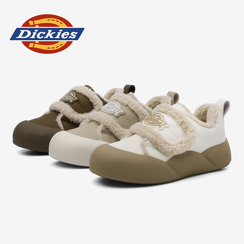 Dickies棉鞋女2025新款冬季加绒毛毛鞋魔术贴面包鞋雪地靴亲子鞋,淘宝优惠券,粉丝福利购,淘宝优惠卷