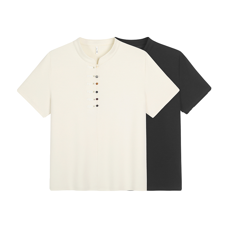 【清仓】小波家2025夏季胖mm新中式国风立领盘扣宽松显瘦上衣,淘宝优惠券,粉丝福利购,淘宝优惠卷