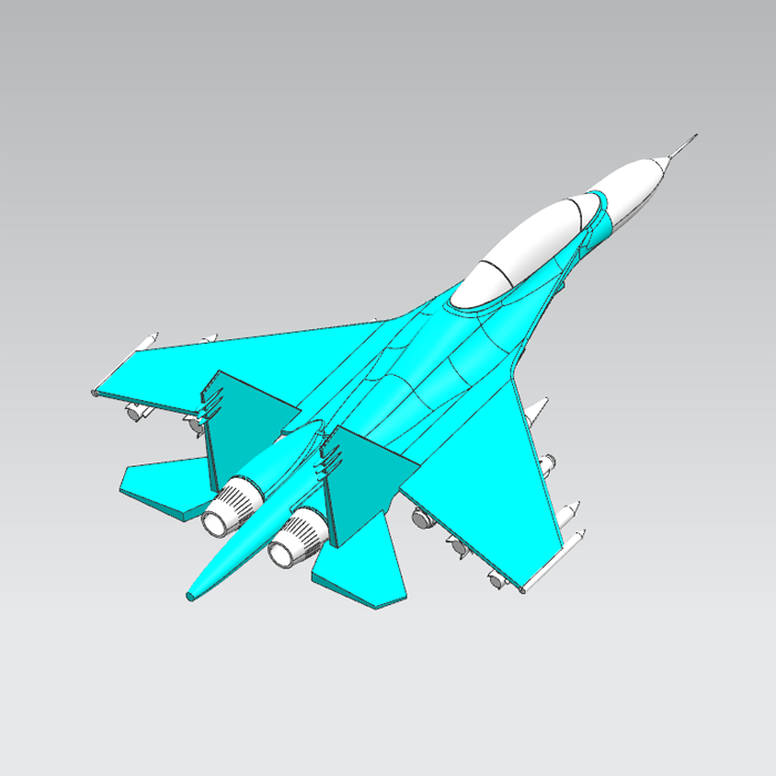 SU27战斗机模型三维图纸（x_t/prt格式）