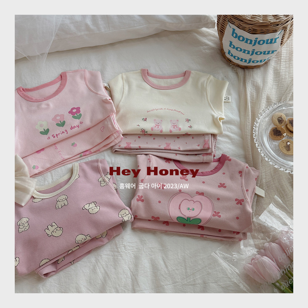 Pure cotton Korean autumn and winter Korean home clothing set to keep warm