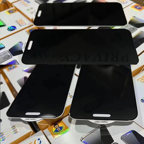 适用 苹果17 16e 16 Pro Max 360度防窥膜 iPhone 15 14 13 12 11 XS 人头猩四面防窥钢化膜防尘防静电 批 发 - 图0