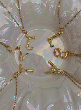 925纯银女专属字母项链英文