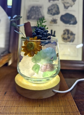 香薰扩香石家用持久香水晶摆件小夜灯卧室氛围灯女生闺蜜生日礼物