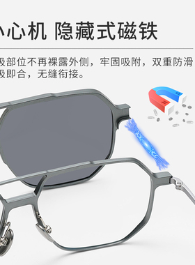 磁吸眼镜近视男二合一套镜