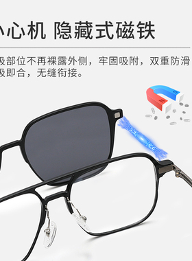 磁吸眼镜近视男套镜可配度数