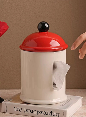 中古风陶瓷纸巾盒高档抽纸盒摆件