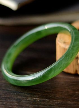 老坑扁条猫眼鸭蛋青天然和田玉