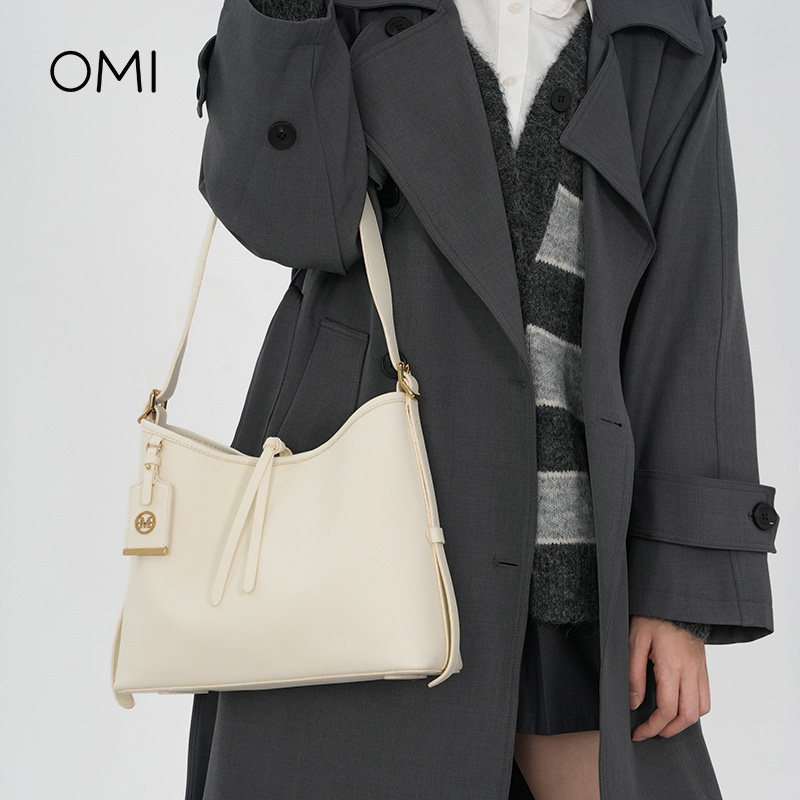 【秋冬新品】欧米omi托特包时尚hobo通勤水桶包百搭单肩斜挎包