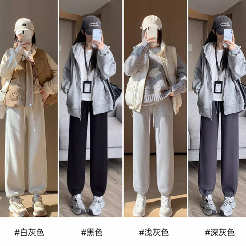 Jingqi Maternity Pants Autumn and Winter Velvet Thickened Sports Pants